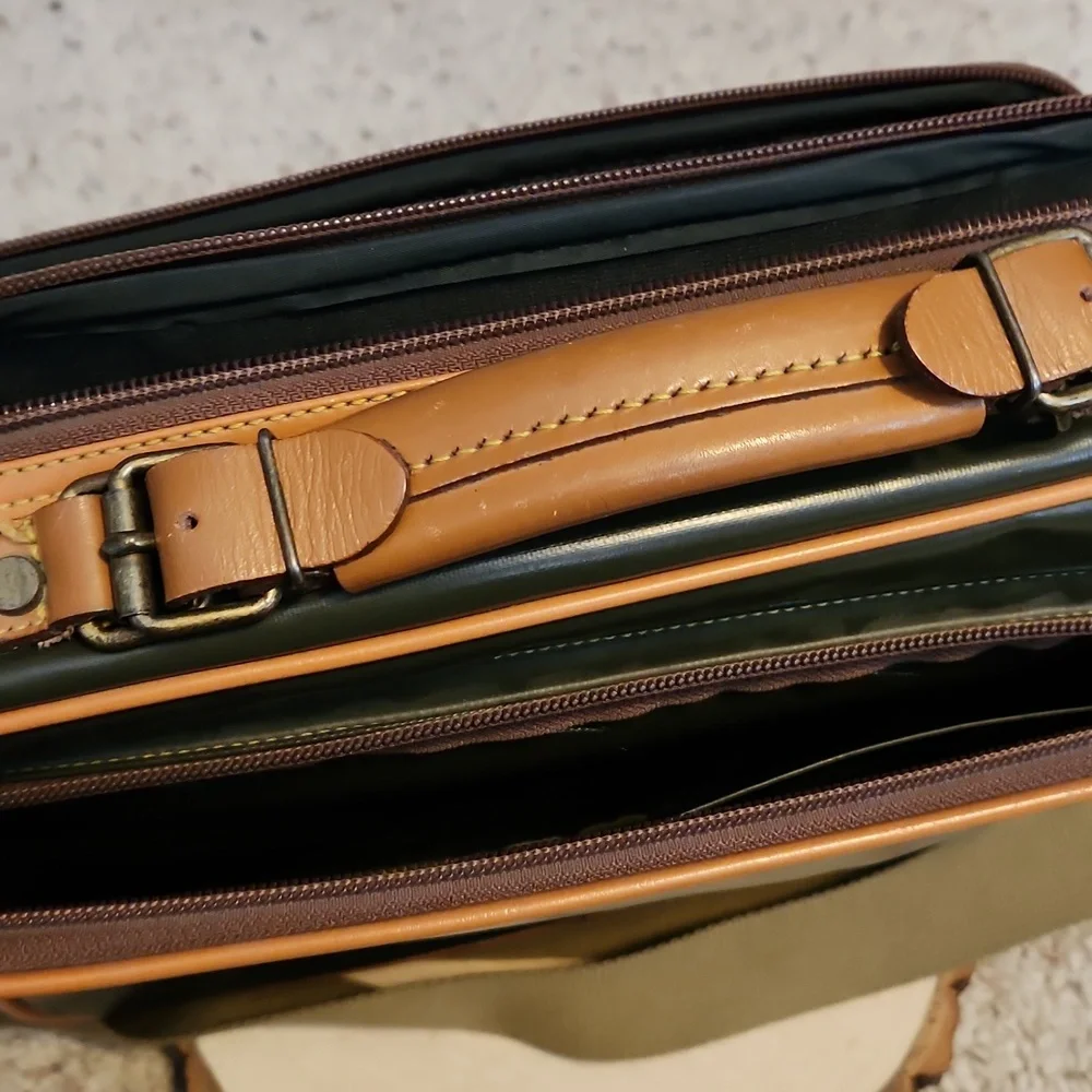 Vintage Spirit of Adventure Green & Brown Soft Briefcase Bag